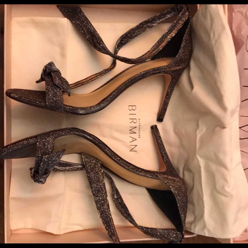 Alexander Birman Clarita Ankle Strap Heel Silver - Picture 2 of 3